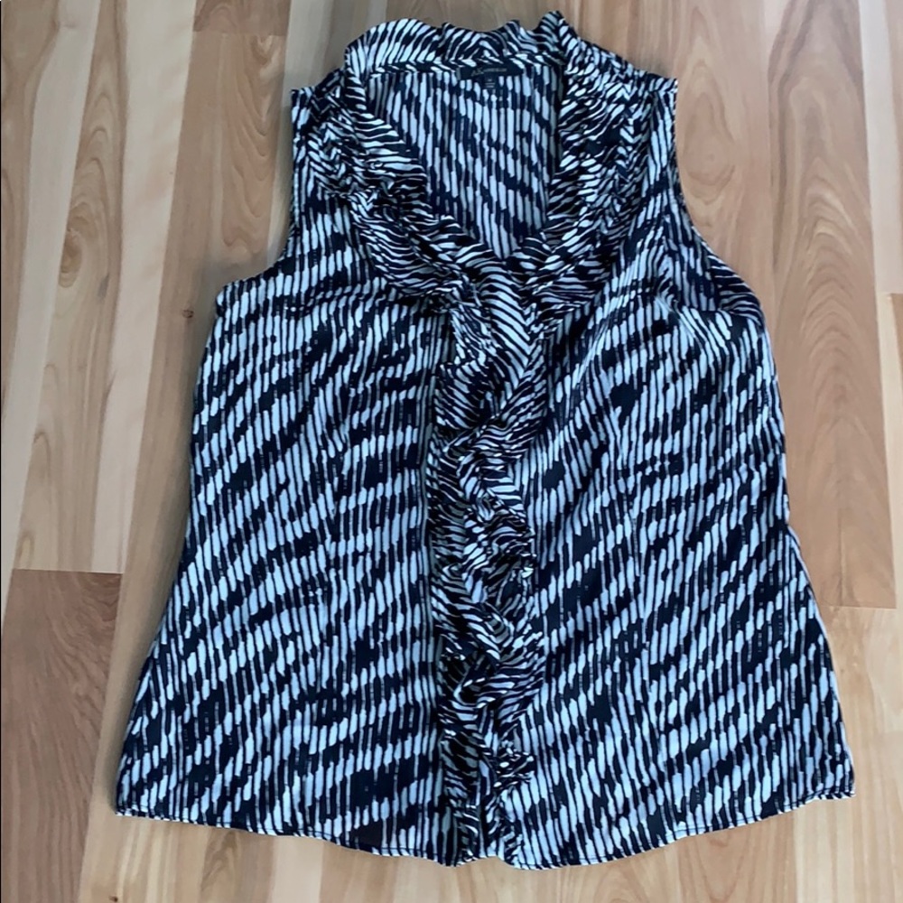 Anne Klein Navy & White Blouse